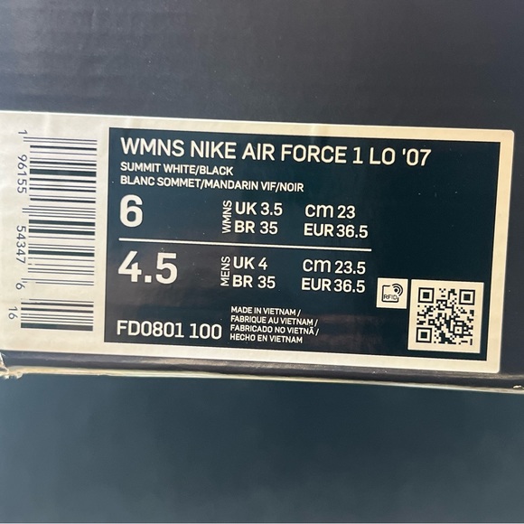 Nike Women's Air Force 1 Low '07 Multi-Color Gradient FD0801-100 Size 6 - Picture 9 of 10